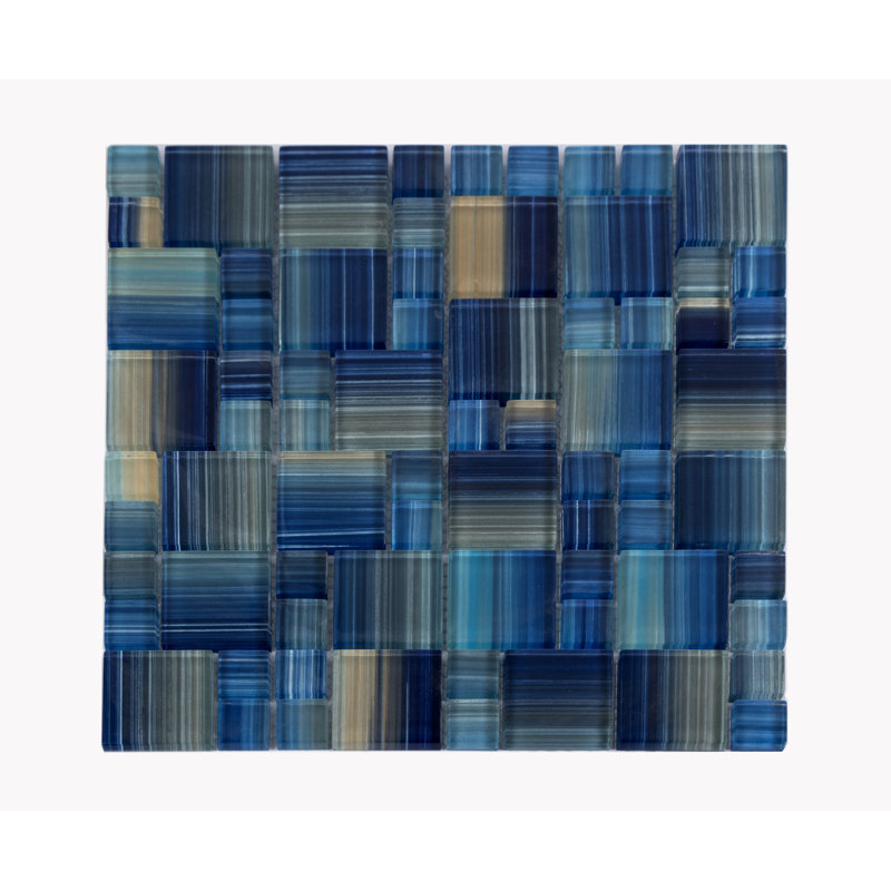 Carreau de mosaïque en verre piscine, Bleu Corail