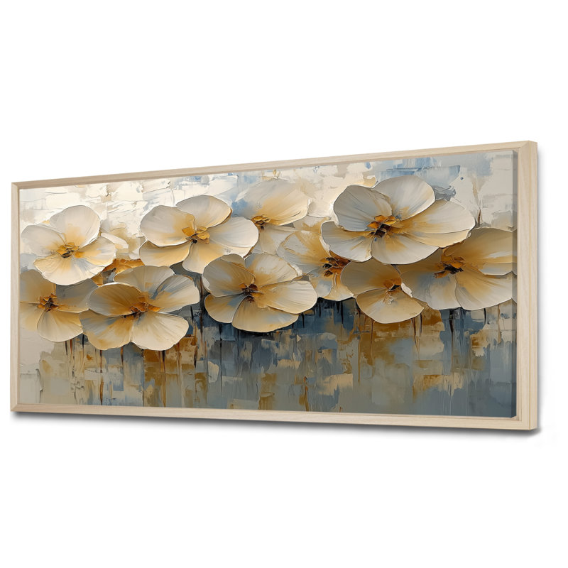 Impression sur toile Kimbrough Violet Flowers Dreaming In Fields II - Violets, H 28 po x l 60 po, Crème, crème