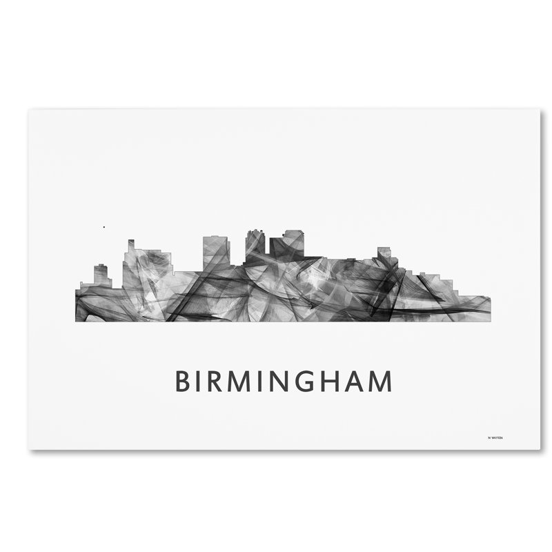 « birmingham alabama horizon wb-bw », reproduction d’impression sur toile tendue, H 16 po x l 24 po x P 2 po