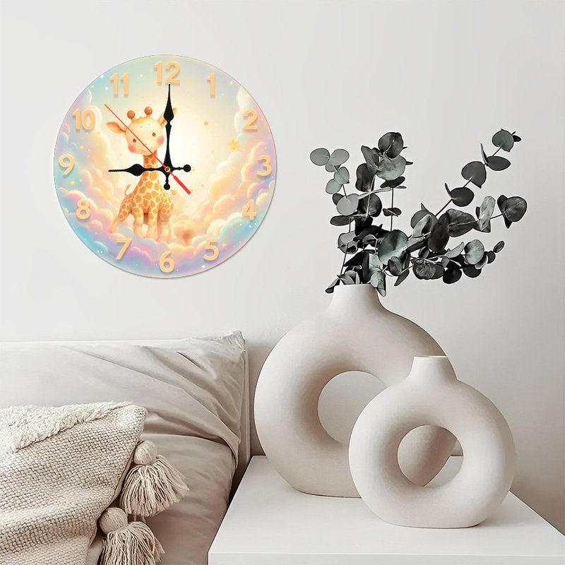 Jolis nuages de l'horloge girafe 