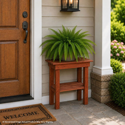 Rectangular Cedar Solid Wood Outdoor Side Table , 14 " W 24 " D