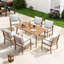 Ensemble de salle à manger 7 pièces en aluminium brun Riviera avec table rectangulaire et coussins gris clair Riviera