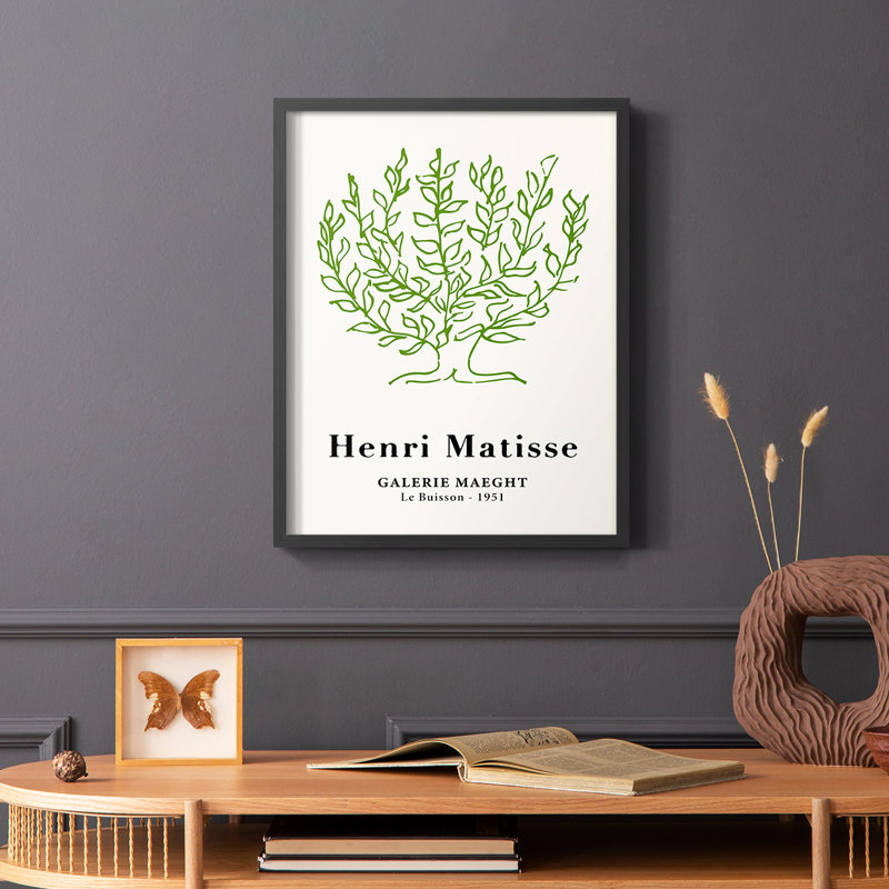 Matisse CXV, reproduction encadrée - bois massif, H 10 po x l 8 po, Noir