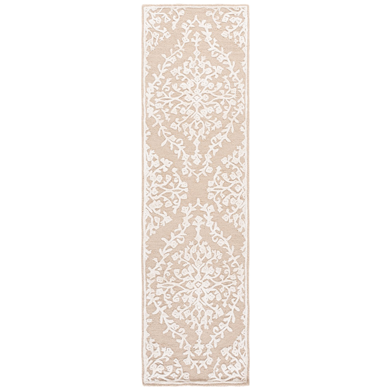 Laine touffetée à la main Glamour Viscose Tapis d'intérieur floral en coton, Tapis de couloir 2 pi 3 po x 8 pi