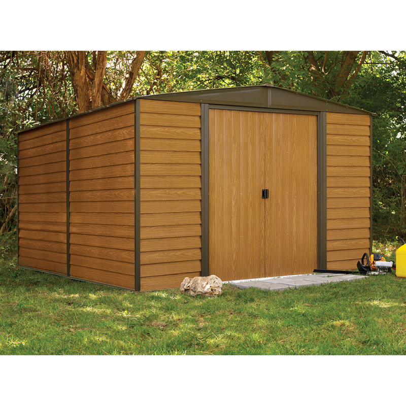 Remise de rangement en acier avec grain de bain Woodridge, l 123,25 po x L 145,75 po X H 82,13 po