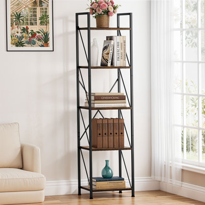 Aniqah 158cm H x 40cm W Metal Etagere Bookcase