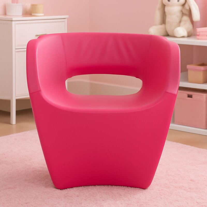 Aldo Faux Leather Barrel Chair, Hot Pink