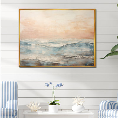 Ranieri " Modern Coastal Beige And Blue River "