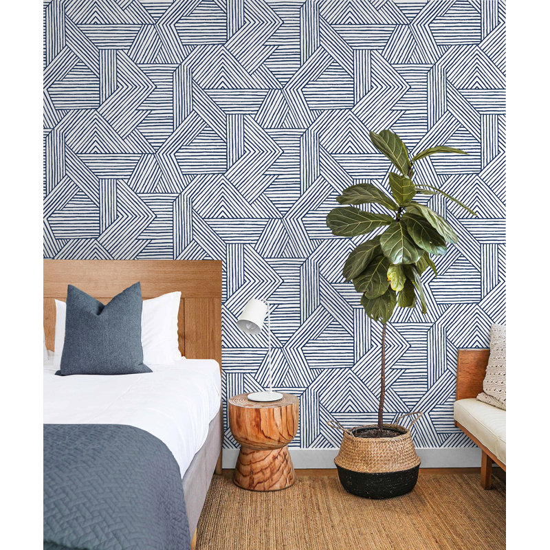 Vinyl Peel & Stick Wallpaper Roll, Navy Blue