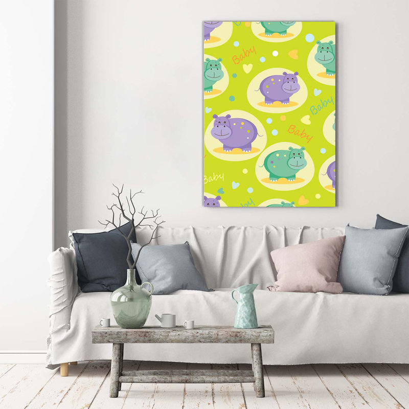Hippos - Wrapped Canvas Print