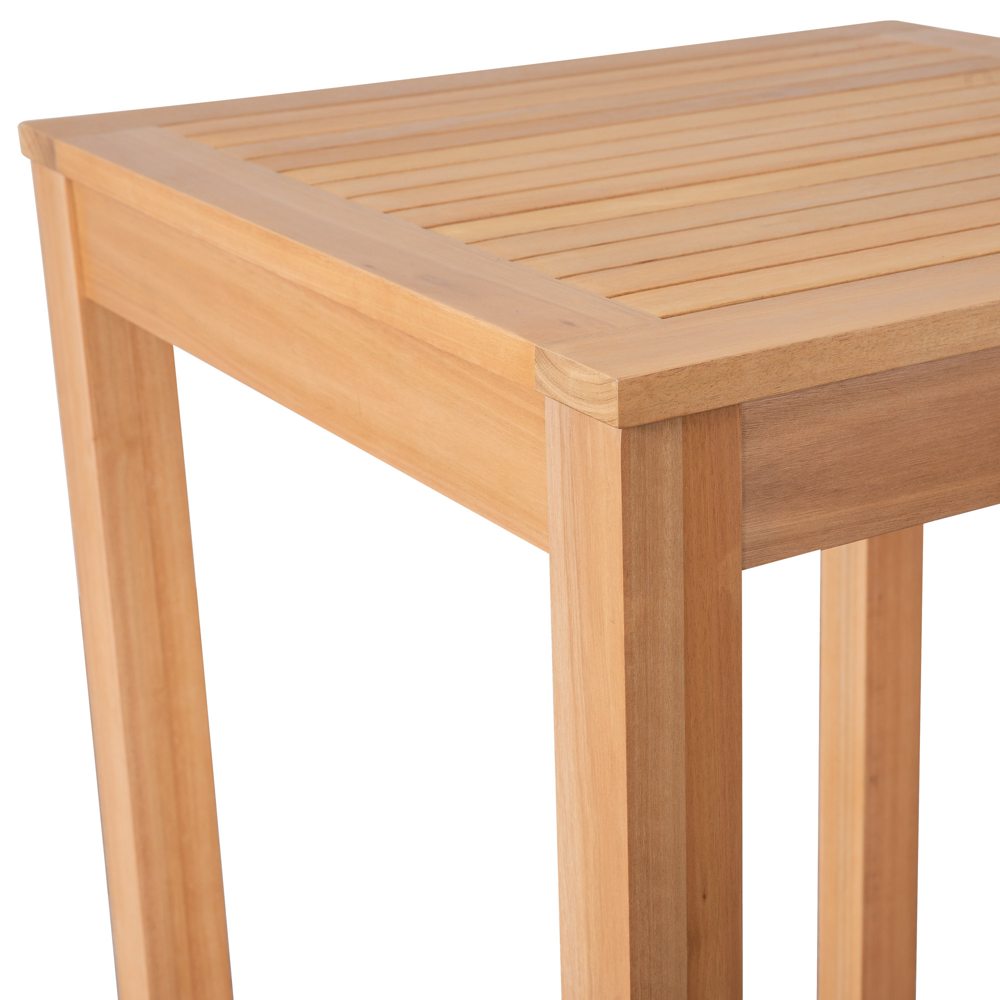 Dustin Eucalyptus Wood Outdoor Bar Set With Cushions