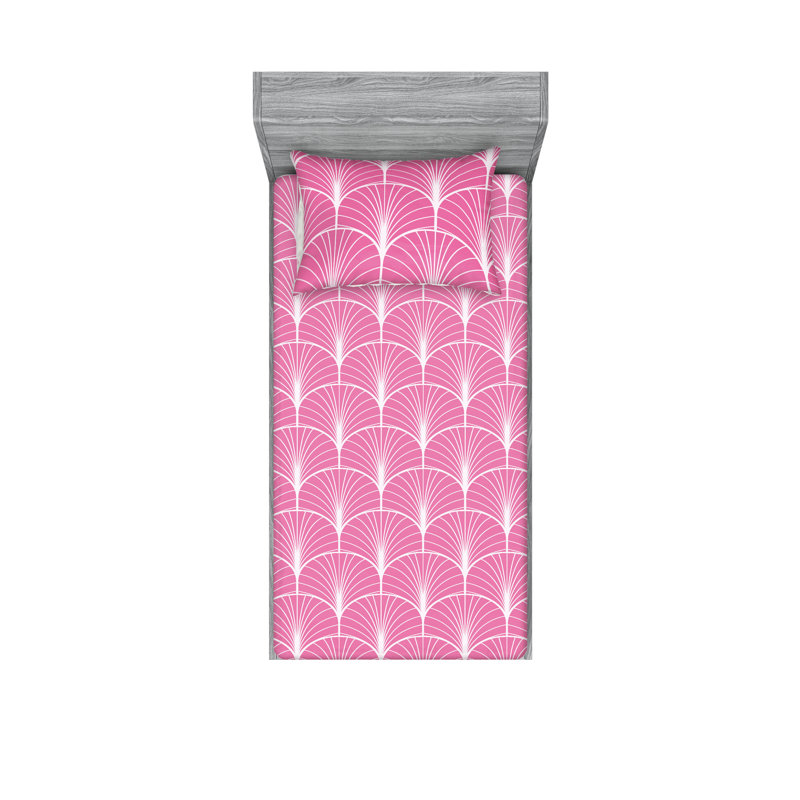  Ensemble de draps en microfibre Floral, Rose, Ensemble de draps pour lit simple TG avec 1 taie d