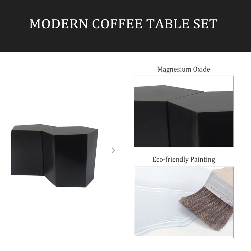 ENSEMBLE DE TABLE À CAFÉ MODERNE MGO, Noir