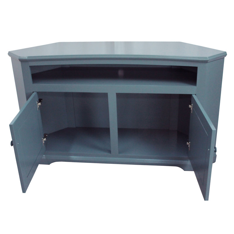 Inouye Unfinished Corner TV Stand for TVs up to 65", Dark Blue