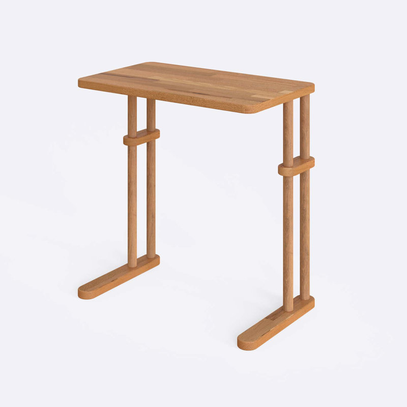 Brooklyn Solid Wood C Table – Rectangular Compact End Table For Sofa, 26.80" H x 25.60" W x 15" D