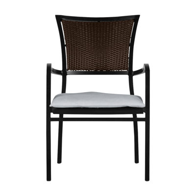 Aire Stacking Patio Dining Armchair With Cushions