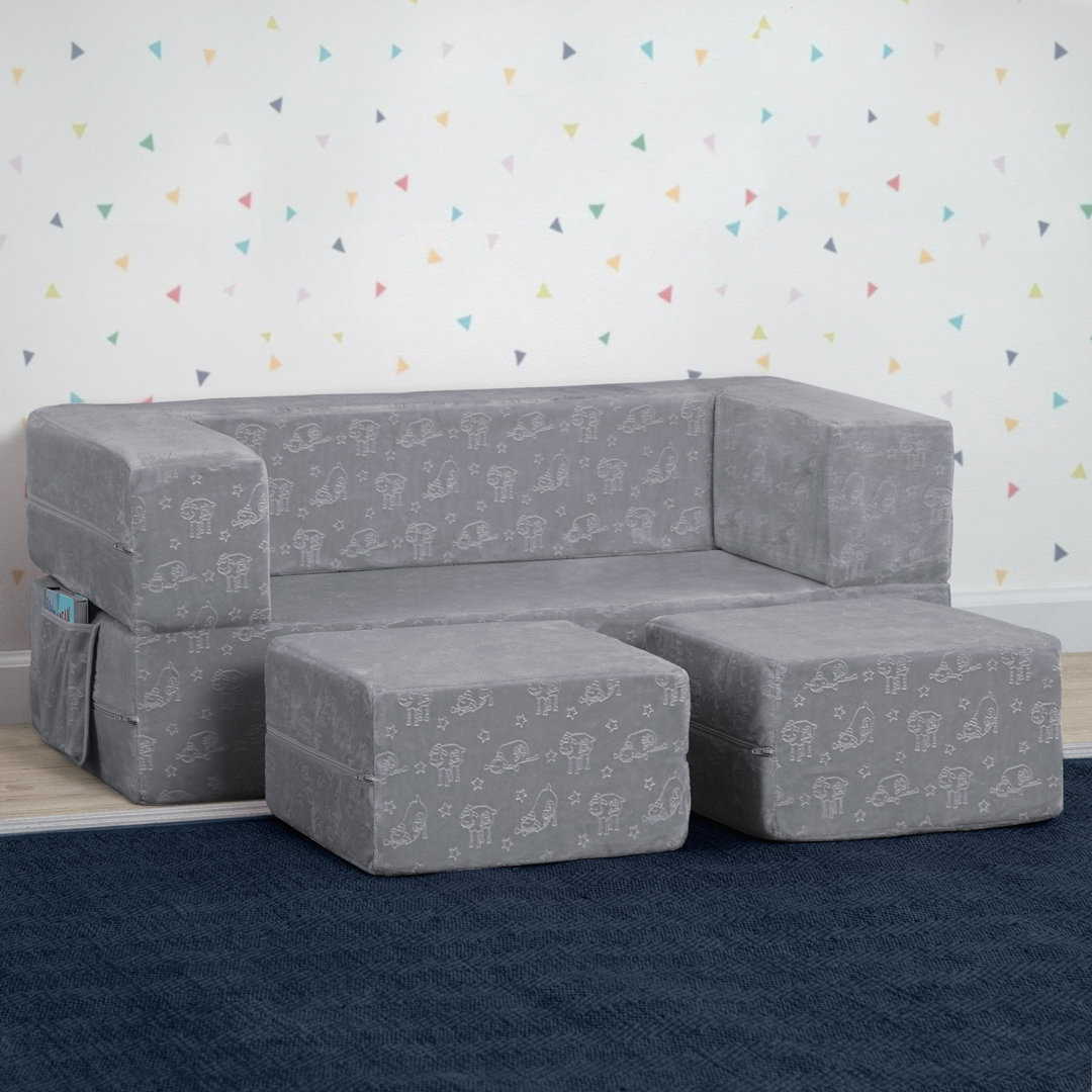 Perfect Convertible Kids Sleeper Sofa and Ottoman Serta 