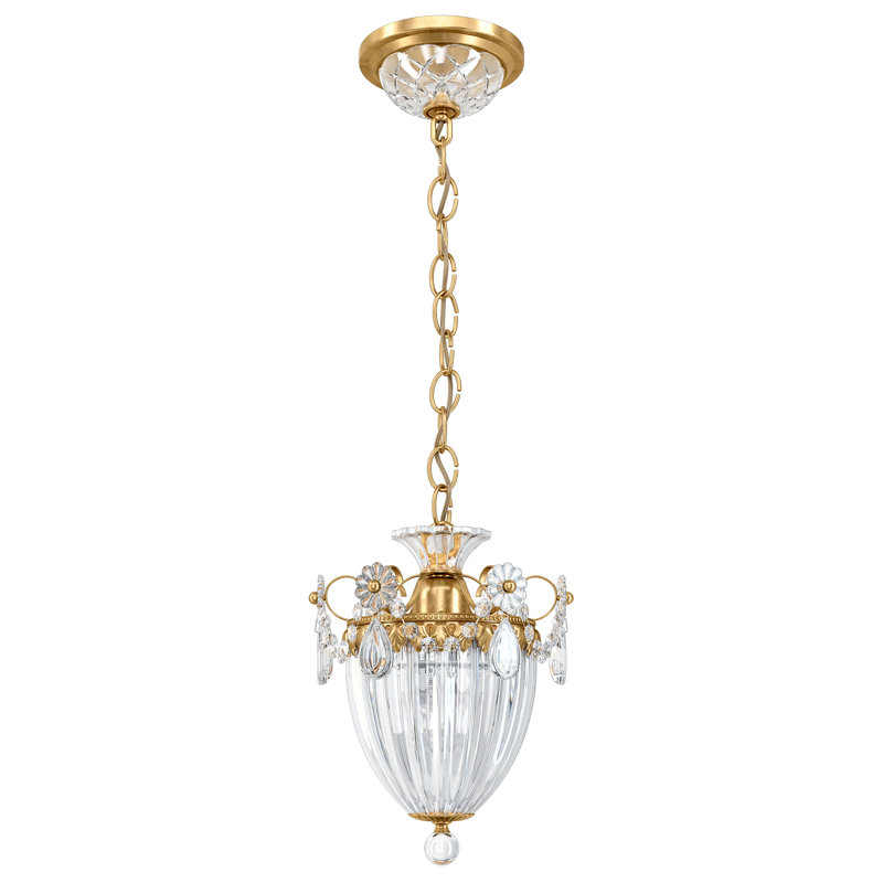 Bagatelle Pendant, Heirloom Gold, Clear Heritage Crystal, 9.5" H x 8" W x 8" D