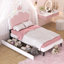 Lit taille tapissier Princess avec tête de lit couronne et 2 tiroirs, lit plateforme avec tête de lit et pied de lit