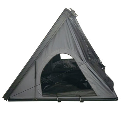 Tente de toit rigide et mince avec toit rigide en aluminium, avec bande lumineuse tricolore à DEL et matelas en mousse à mémoire de forme de 1,97 po d'épaisseur
