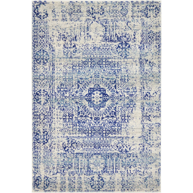 Tapis bleu area Kasha, Rectangle 5 pi x 8 pi