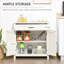 Buffet buffet de style campagne avec porte de grange de style campagnard, 31,5 po blanc délavé | Panneau de fibres à densité moyenne | Anti-basculement