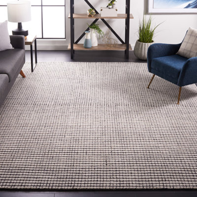 Abstract Hand Tufted Wool Checkered Rug