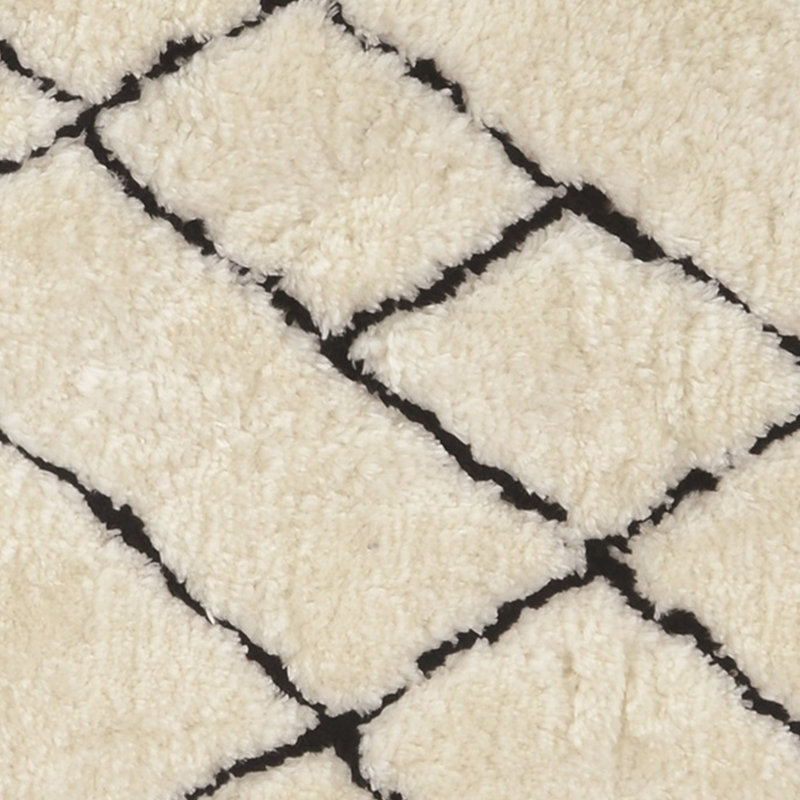Tapis à poil long marocain ivoire, Tapis de couloir 2 pi x 8 pi