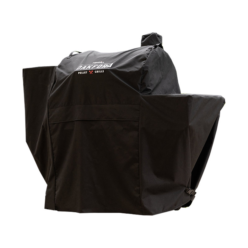Oakford Pellet Grill Cover Waterproof Heavy-Duty BBQ Cover, Fits Oakford 910-05002 Wood Pellet Grill, Full-Length Outdoor Grill Cover with Vented Mesh & Straps, Black, 700-05002