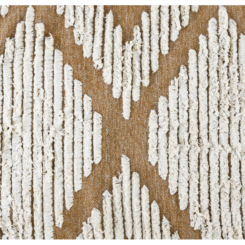Warren Geometric Area Rug in Orange/White, Rectangle 8' x 10'