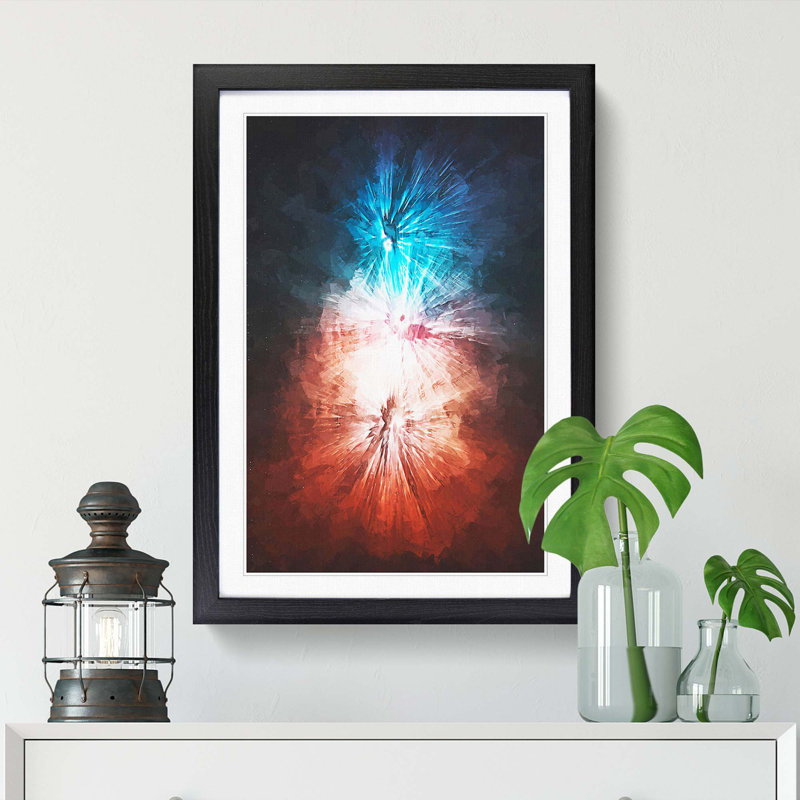Blast of Light in Abstract - Picture Frame Graphic Art Print, 65cm H x 48cm W x 2cm D, Black Framed