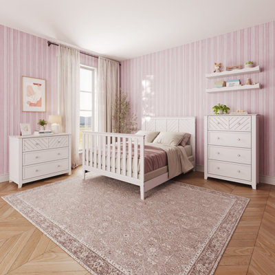 Atwood 3-Piece Nursery Set | 4-in-1 Convertible Crib, 3-Drawer Dresser  4-Drawer Chest