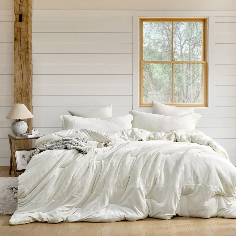 Love Thick - Calming Coma Inducer Oversized Comforter Set - Milky White, California King Comforter + 4 King Pillow Shams