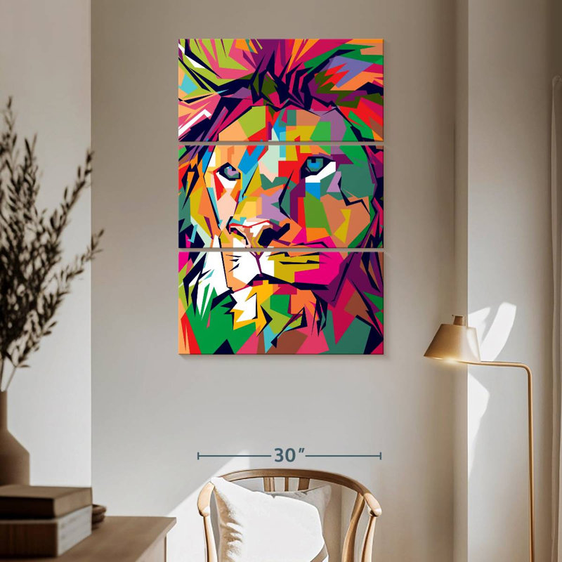 Brampt Lion Abstract Colors, 65" H x 42" W