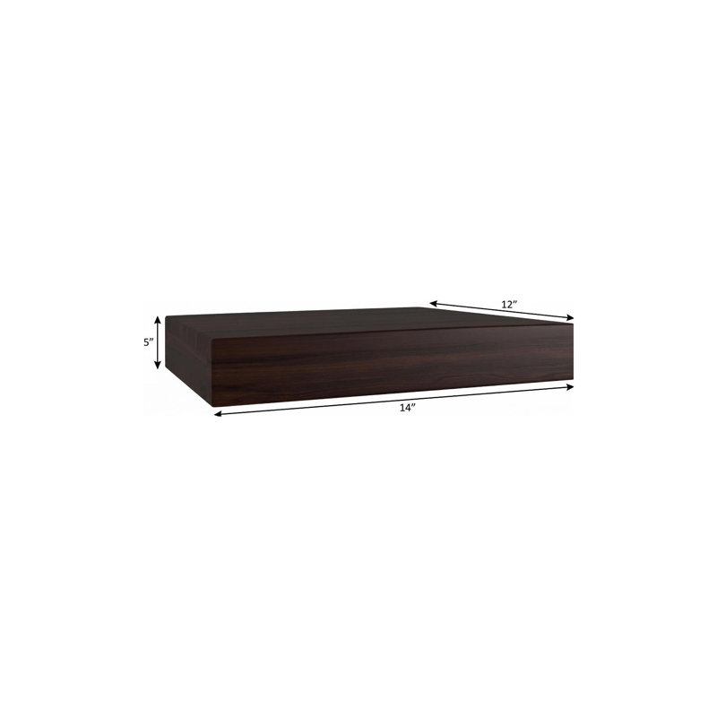 Tablette flottante 12 "en bois massif espresso