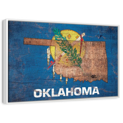 State Map Over Oklahoma Flag