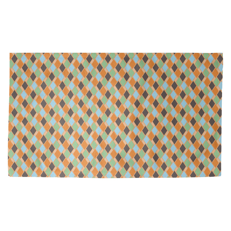 Paillasson dobby intérieur diamants rétro Avicia, Rectangle 3 pi 3 po x 5 pi 3 po