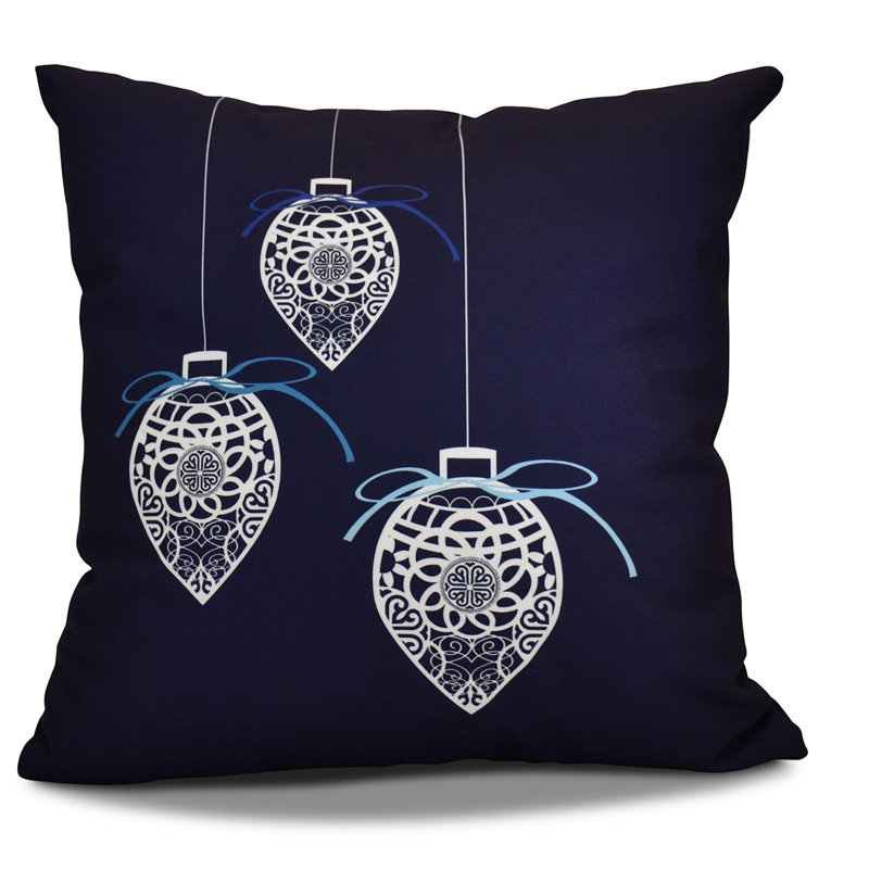 Housse de coussin et insert Holiday Wishes, Bleu marine, H 18 po x l 18 po