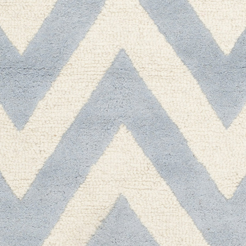 Sanyla Hand Tufted Wool Chevron Rug, Round 6'