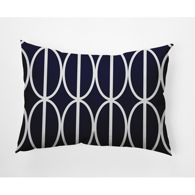 Housse de coussin rectangulaire en coton Ovals Go Round