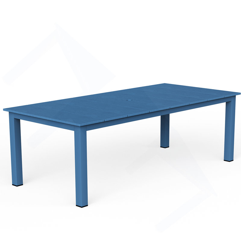 Table et chaises de salle à manger d'extérieur standard de 7 pièces, convenant à plusieurs scènes, Bleu très foncé