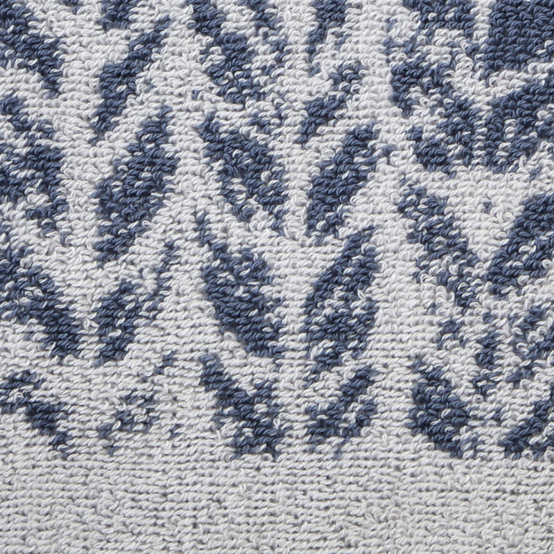 Gracie Oaks Distressed Leaves Hand Towel, Denim Blue