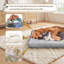 Housse de remplacement pour lit de 44 po x 44 po x 4 po gris moelleux pour animaux de compagnie, housse imperméable et lavable à la machine pour lits de chien