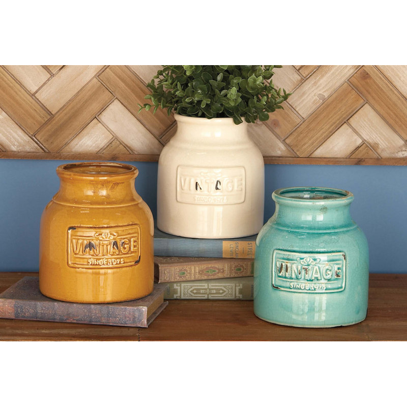 Harford Ceramic Decorative Urns & Jars, 7" H x 6" W x 6" D