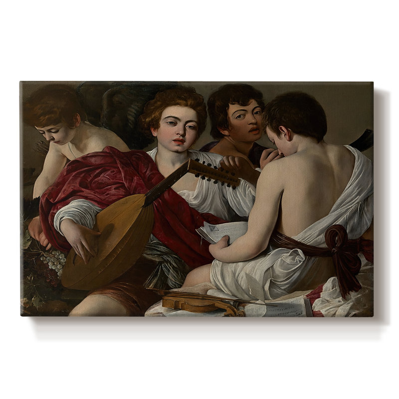 Les Musiciens-Caravage-Toile tendue avec châssis-c. 1595, 8 x 12