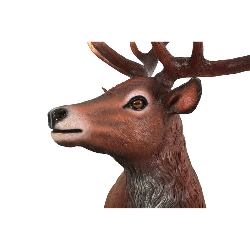 Grand-Scale Red Deer Buck Statue with Base