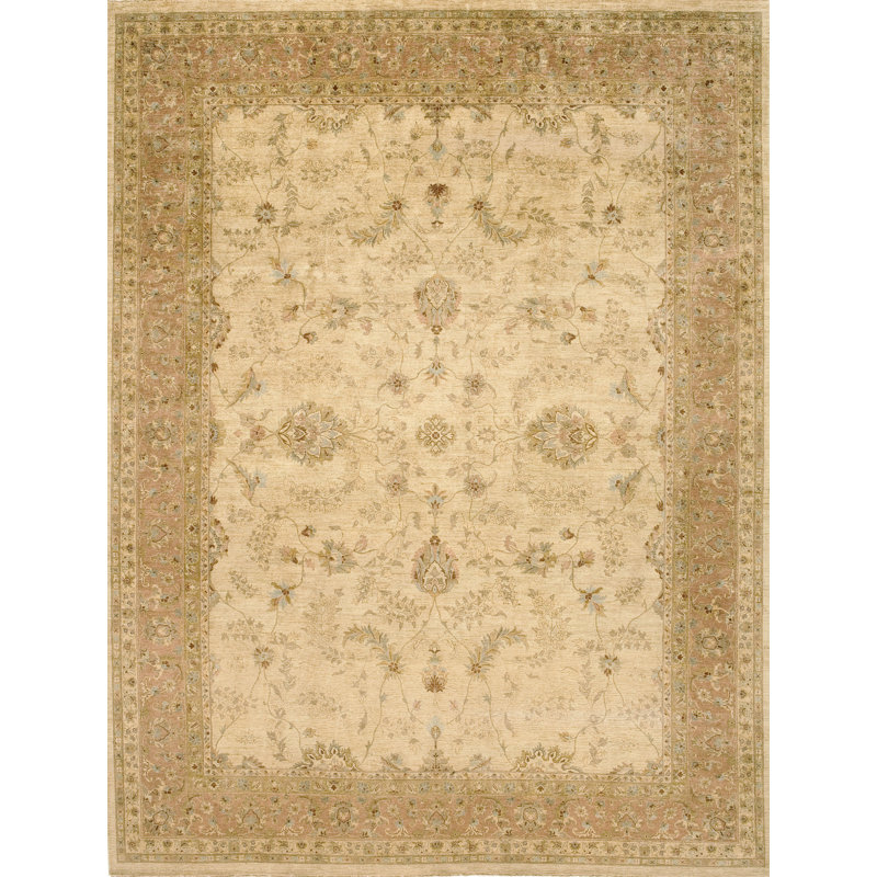 Wool Oriental Area Rug in Beige/Brown, Rectangle 12' x 18'