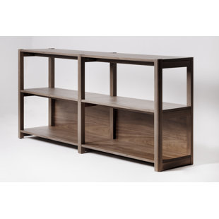 Open Plan Long and Low Bookcase, Walnut