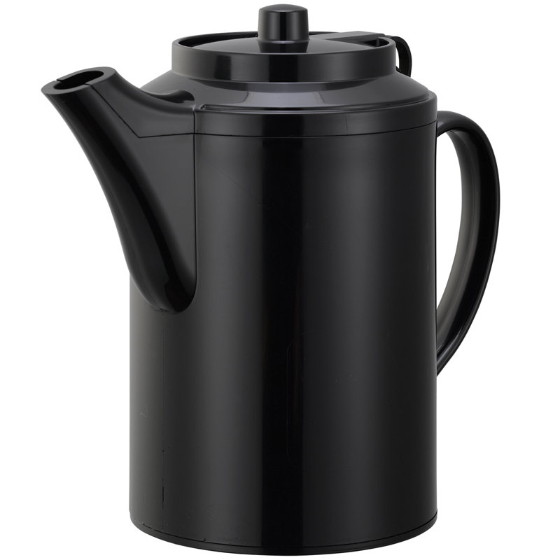 Plastic 16oz Teapot with Tethered Lid, Black