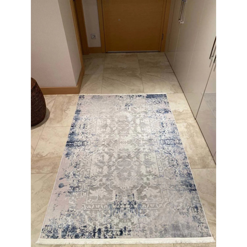 Tapis en coton avec envers antidérapant Lanney, Rectangle 2 pi 7 po x 6 pi 7 po